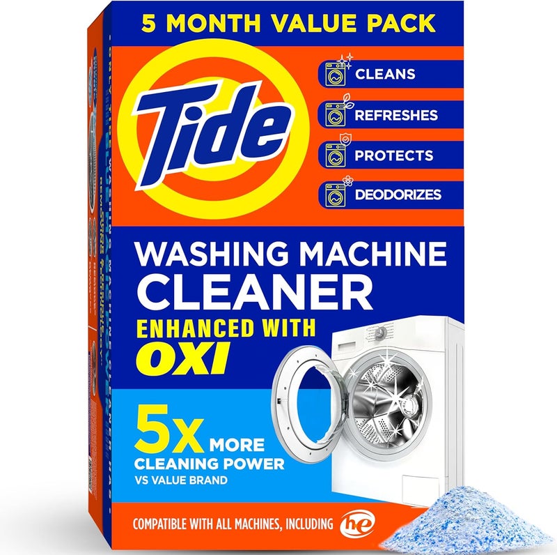Tide Washing Machine Cleaner by , Washer Machine Cleaner with Oxi for Front and Top Loader Washer Machines, Deep Cleaning Residue & Odor Eliminator, 5 Month Supply (Packaging May Vary) - Image 1